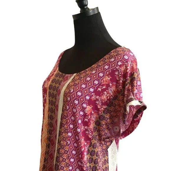 Susan Lawrence Stretch Tee Colorful Patterns Size XL - Picture 7 of 7